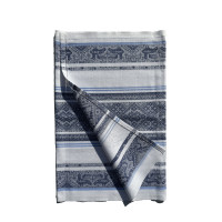 Полотенце кухонное, 95 х 50 см, рисунок жаккард, отделка мережка, 60% лён, 40% хлопок, ID: 715.95.50.2_феникс_синий 